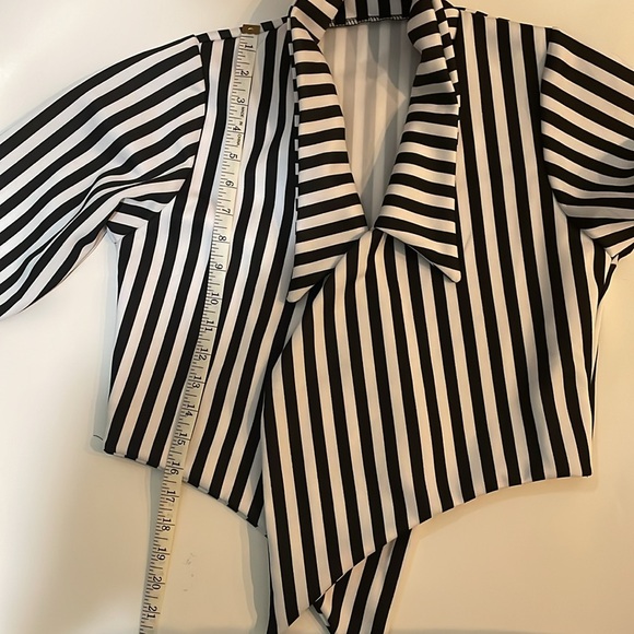 3 Piece Beetlejuice Halloween Costume, Black & White Stripes, Size Adult Small - Picture 8 of 12
